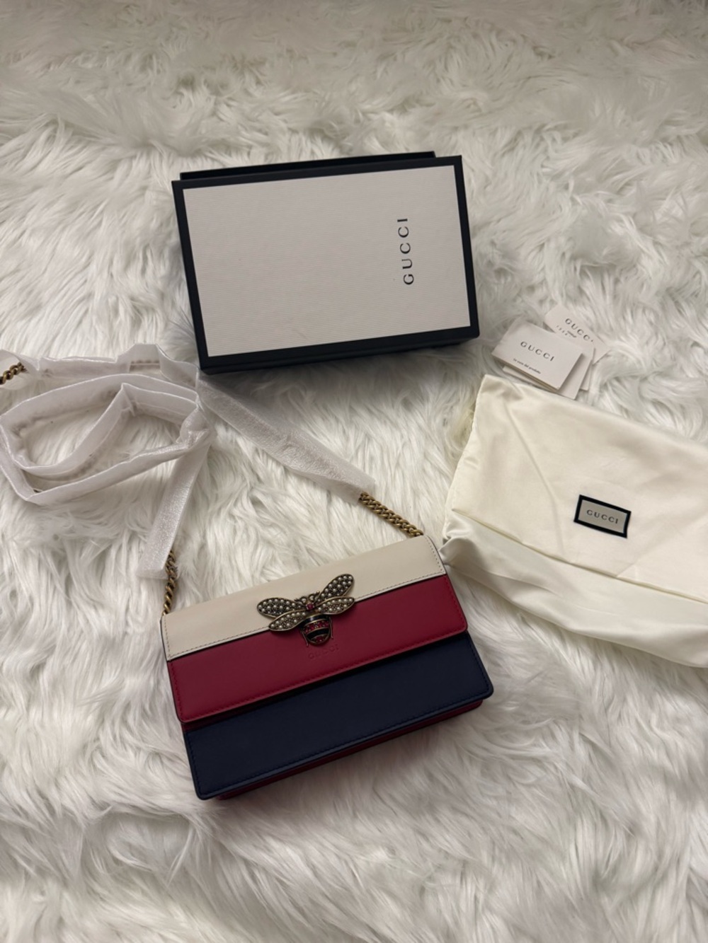 Gucci Queen Margaret leather chain shoulder bag